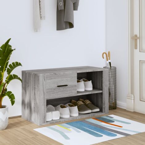 vidaXL Schuhschrank Sonoma Grau 80x35x45 cm Ingenieurholz