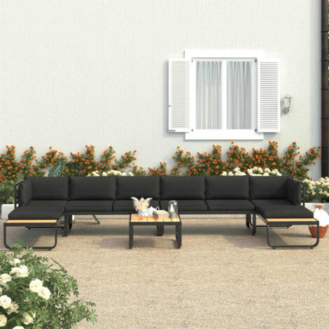 5-tlg. Garten-Ecksofa-Set mit Auflagen Aluminium und WPC vidaXL (1/5)