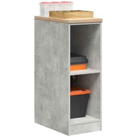 vidaXL Garage Storage Cabinet Concrete Grey 30x51x85 cm Solid Wood Pine