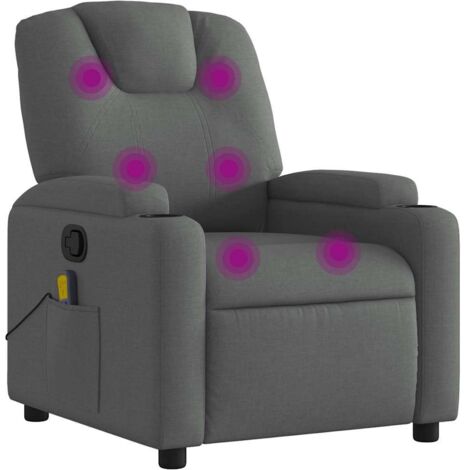Massage-Sessel neigbar Dunkelgrau Stoff