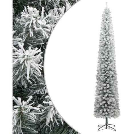 Prolenta Premium Weihnachtsbaum Schlank mit Ständer Beschneit 270
