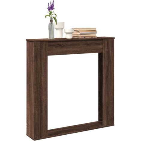 vidaXL Kaminumrandung Braun Eichen-Optik 100x20x100 cm Holzwerkstoff