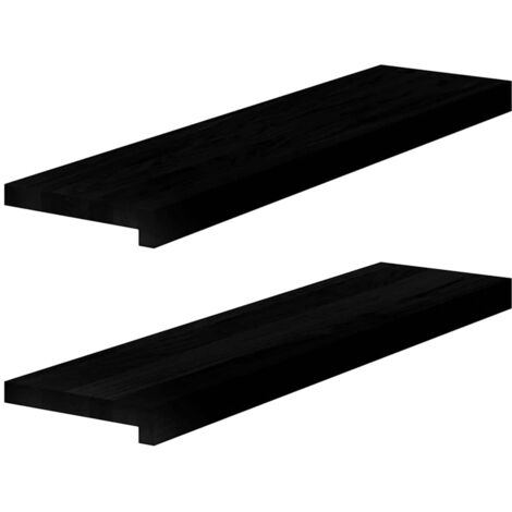 Fensterbänke 2 Stk. Dunkelbraun 80x20x2 cm Massivholz Eiche vidaXL