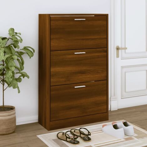 Schuhschrank Braun Eichen-Optik 63x24x103 cm Holzwerkstoff vidaXL614153