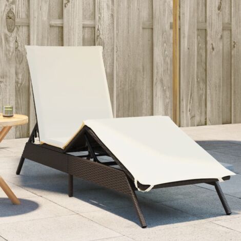 Sonnenliege mit Auflage Braun Poly Rattan vidaXL294026 (1/5)