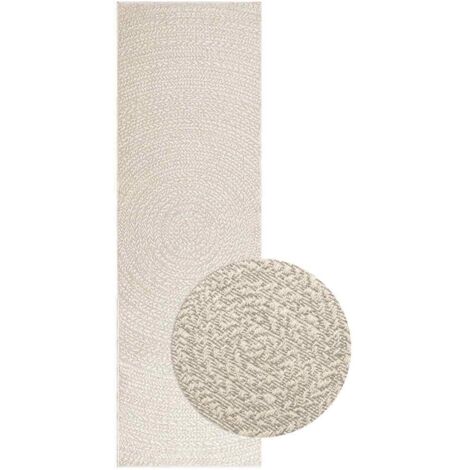 Teppich ZIZUR Creme 80x250 cm Jute-Optik Indoor und Outdoor vidaXL