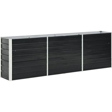 vidaXL Garten-Hochbeet Verzinkter Stahl 240 x 40 x 77 cm Anthrazit
