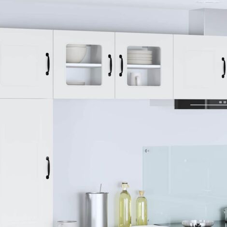 Küchenschrank Kalmar 2 pcs Hochglanz Weiß 40 x 31 x 40 cm vidaXL