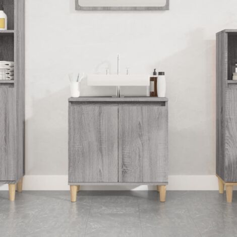 Waschbeckenunterschrank Grau Sonoma 58x33x60 cm Holzwerkstoff vidaXL