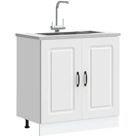 vidaXL Sink Base Cabinet "Kalmar" White 80x46x81,5 cm Engineered Wood (1/7)