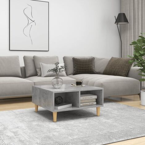 vidaXL Couchtisch Grau Beton 60x60x30 cm Holzwerkstoff