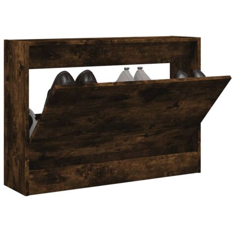 Schuhschrank Räuchereiche 80x21x57 cm Holzwerkstoff vidaXL