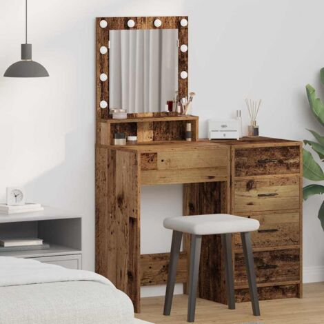 Schminktisch mit Regal Altholz 50 x 41 x 135 cm Holzwerkstoff vidaXL