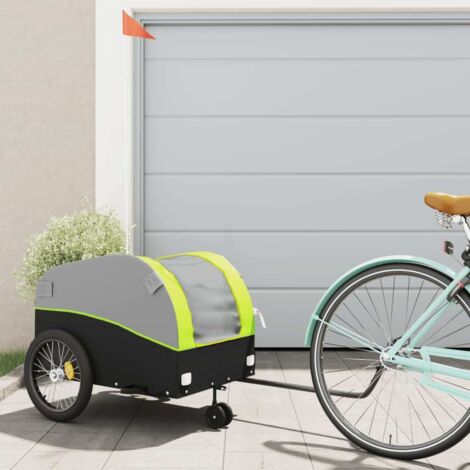Fahrradanhänger Schwarz und Grün 45 kg Eisen vidaXL27393
