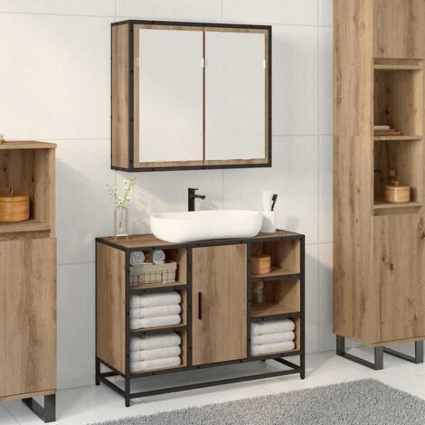 Badezimmer-Spiegelschrank mit Tür Artisan-Eiche 65 x 20 x 60 cm vidaXL (1/5)