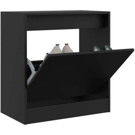 vidaXL Schuhschrank schwarz 60x34x63,5 cm MDF