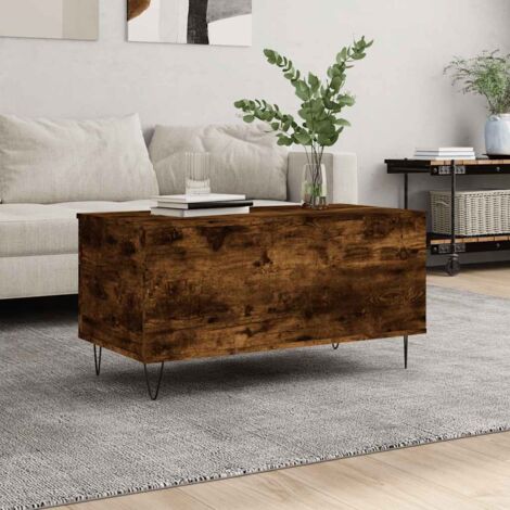 vidaXL Coffee Table Smoked Oak 90x44,5x45 cm Engineered Wood
