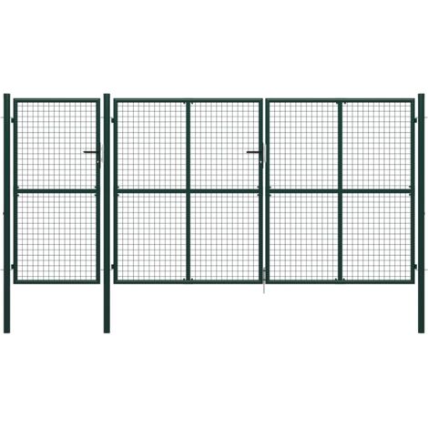 vidaXL Gartentor Stahl 400 x 150 cm Grün