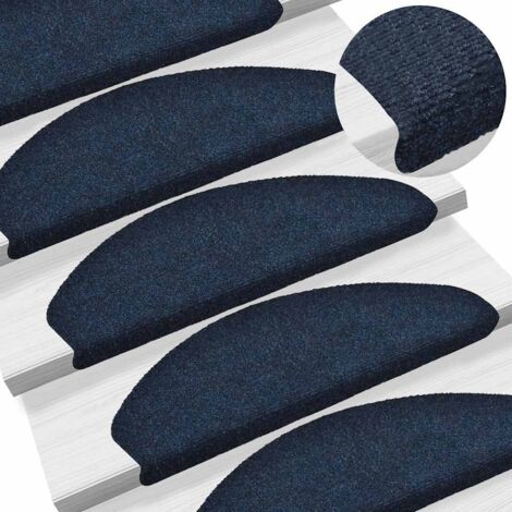 Stufenmatten Selbstklebend 10 Stk. 65x21x4 cm Marineblau Halbrund Groß vidaXL
