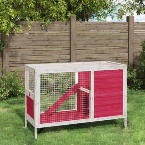 Kaninchenstall Rot 103x44x69,5 cm Massivholz Kiefer vidaXL
