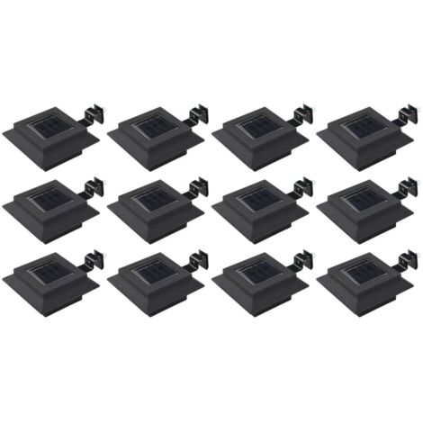 Solar-Außenleuchten 12 Stk. LED Rechteckig 12 cm Schwarz vidaXL