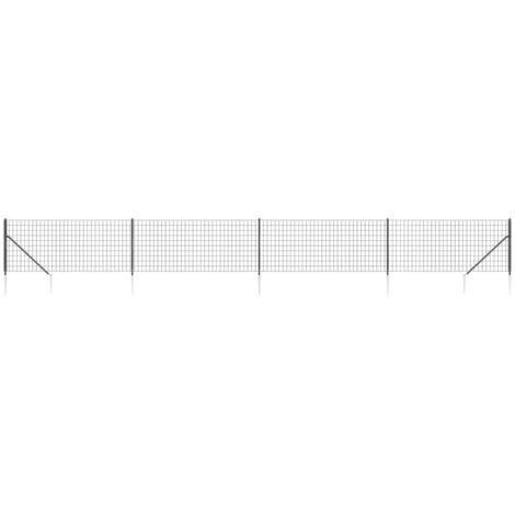 Maschendrahtzaun mit Bodenhülsen Anthrazit 1,1x10 m vidaXL