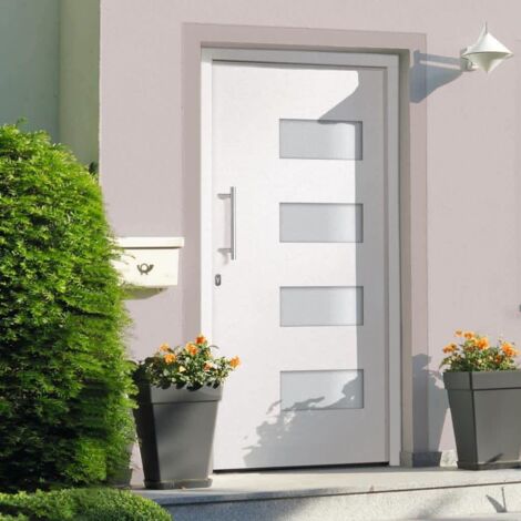 Haustür Aluminium und PVC Weiß 100x210 cm vidaXL
