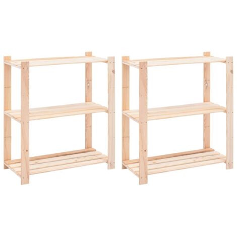 vidaXL Regale mit 3 Ebenen 2 Stück 80x38x90 cm Kiefer 150 kg