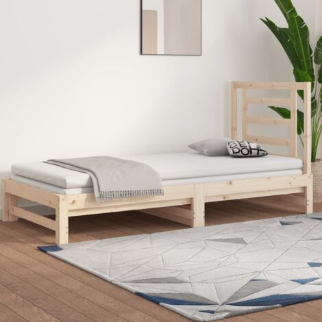 vidaXL Schiebebett 2x(90x200) cm Massivholz Kiefer