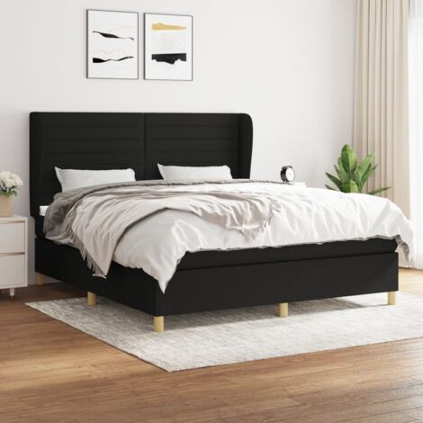 Boxspringbett mit Matratze Schwarz 160x200 cm Stoff vidaXL (1/5)