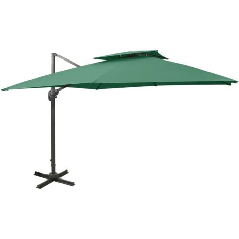 vidaXL Ampelschirm mit Lüftung 300x300 cm Grün