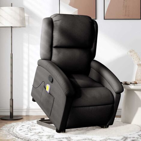 Verstellbarer Massagesessel Schwarz Stoff