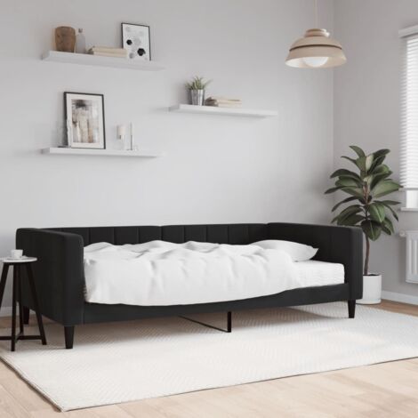 Tagesbett mit Matratze Schwarz 100x200 cm Samt vidaXL