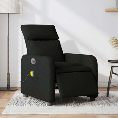 vidaXL Elektrischer Massage Relaxsessel Neigbar Schwarz Stoff