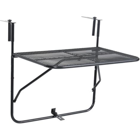 vidaXL Balkontisch Schwarz 60x40 cm Stahl