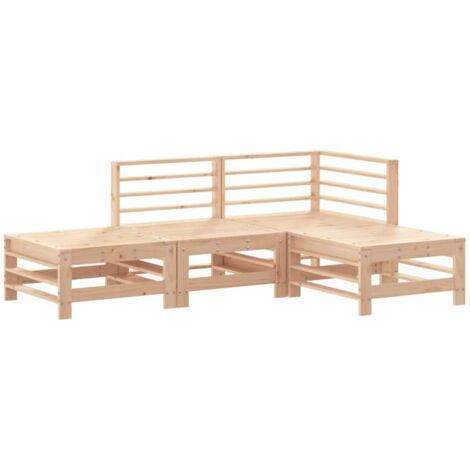 4-tlg. Garten-Lounge-Set Massivholz Kiefer vidaXL