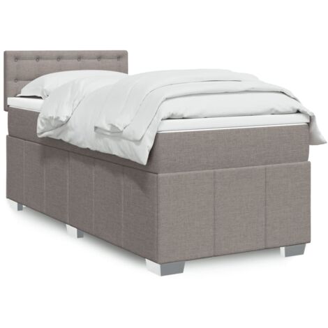 Boxspringbett mit Matratze Taupe 80x200 cm Stoff vidaXL