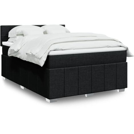 Boxspringbett mit Matratze Schwarz 160x200 cm Stoff vidaXL (1/5)