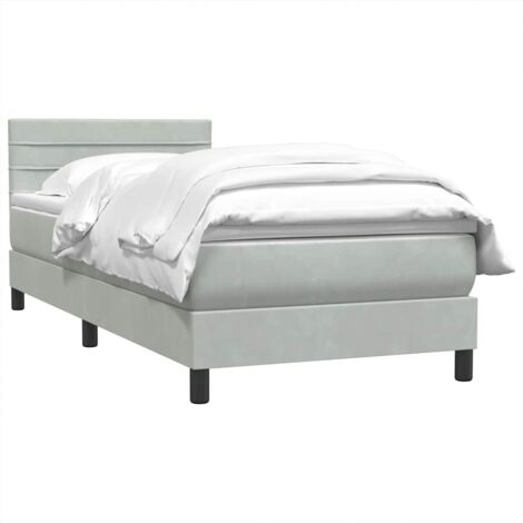 Boxspringbett mit Matratze Hellgrau 80x210 cm Samt vidaXL