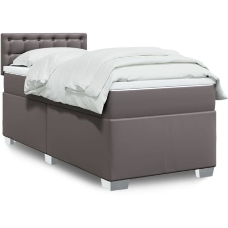 Boxspringbett mit Matratze Grau 100x200 cm Kunstleder vidaXL