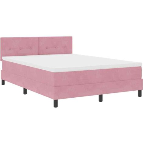 Boxspringbett mit Matratze mit Matratze Rosa 140 x 200 cm Stoff vidaXL