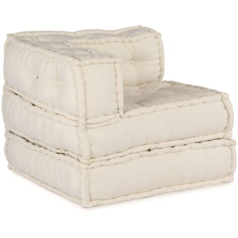 vidaXL Modular Sofa Unit 2 pcs Cream 140 x 70 x 56 cm Fabric