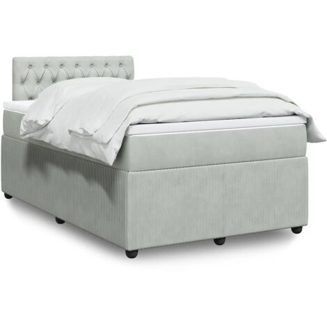 Boxspringbett mit Matratze Hellgrau 120x190 cm Samt vidaXL