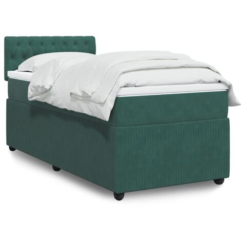 Boxspringbett mit Matratze Dunkelgrün 80x200 cm Samt vidaXL