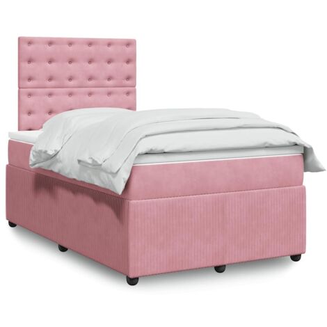 Boxspringbett mit Matratze Rosa 120x190 cm Samt vidaXL (1/5)