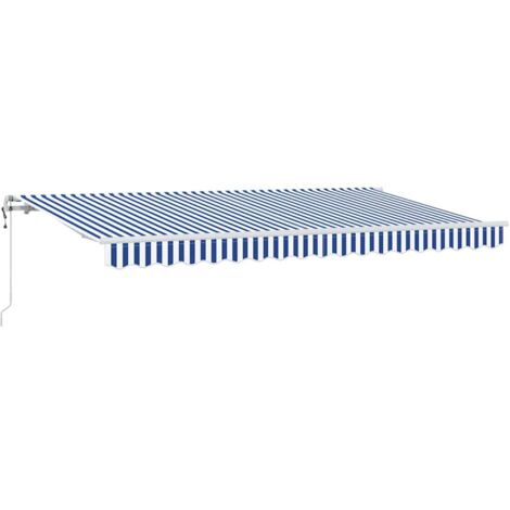 Einziehbare Markise Blau und Weiß 400 x 200 cm vidaXL