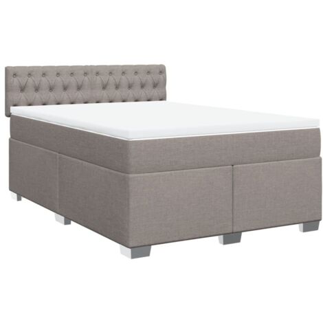 Boxspringbett mit Matratze Taupe 140x190 cm Stoff vidaXL
