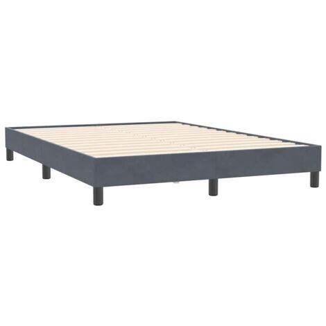 Boxspringbett ohne Matratze Dunkelgrau 140x210 cm Samt vidaXL