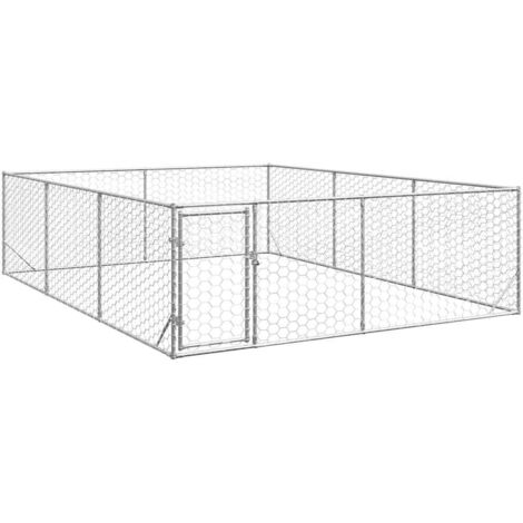 vidaXL Outdoor-Hundezwinger mit Tür 3x4x1 m Verzinkter Stahl