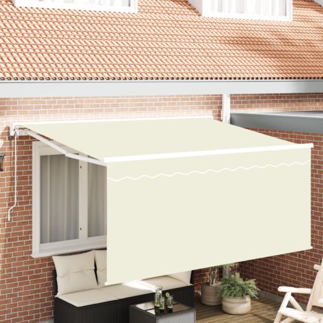vidaXL Retractable Awning Cream 300 x 200 cm Polyester and Aluminium (1/5)